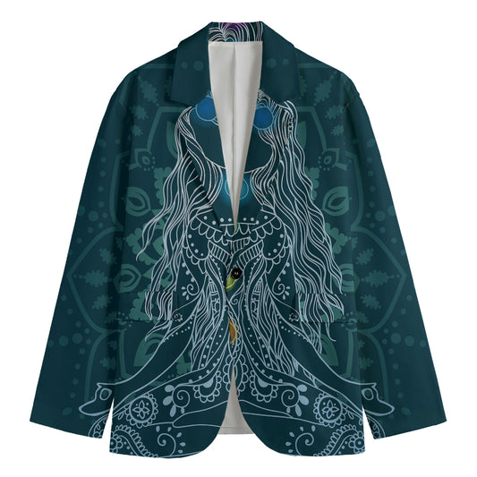 Bohemian Seven Chakras Print Men's Cotton Blazer
