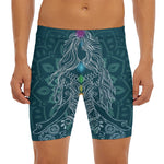Bohemian Seven Chakras Print Men's Long Boxer Briefs