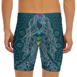 Bohemian Seven Chakras Print Men's Long Boxer Briefs