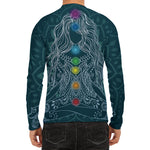 Bohemian Seven Chakras Print Men's Long Sleeve Rash Guard