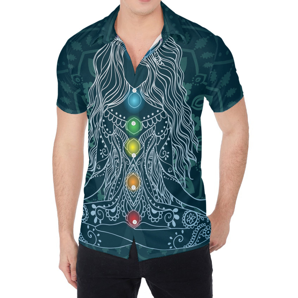 Bohemian Seven Chakras Print Men's Shirt