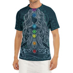 Bohemian Seven Chakras Print Men's Short Sleeve Rash Guard