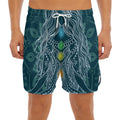 Bohemian Seven Chakras Print Men's Split Running Shorts