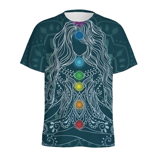 Bohemian Seven Chakras Print Men's Sports T-Shirt