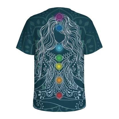 Bohemian Seven Chakras Print Men's Sports T-Shirt