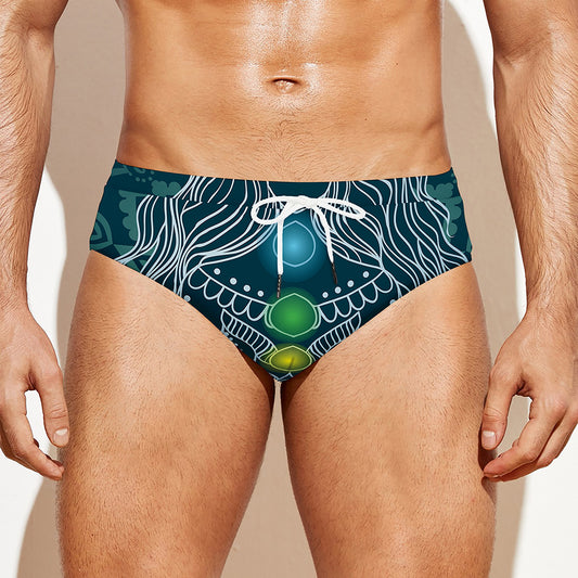 Bohemian Seven Chakras Print Men's Swim Briefs