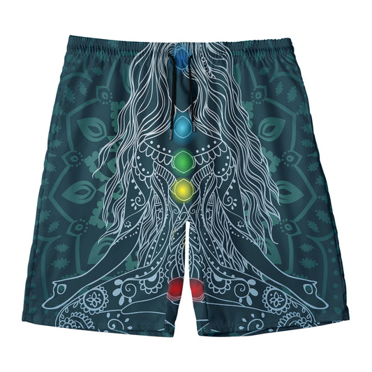 Bohemian Seven Chakras Print Men's Swim Trunks
