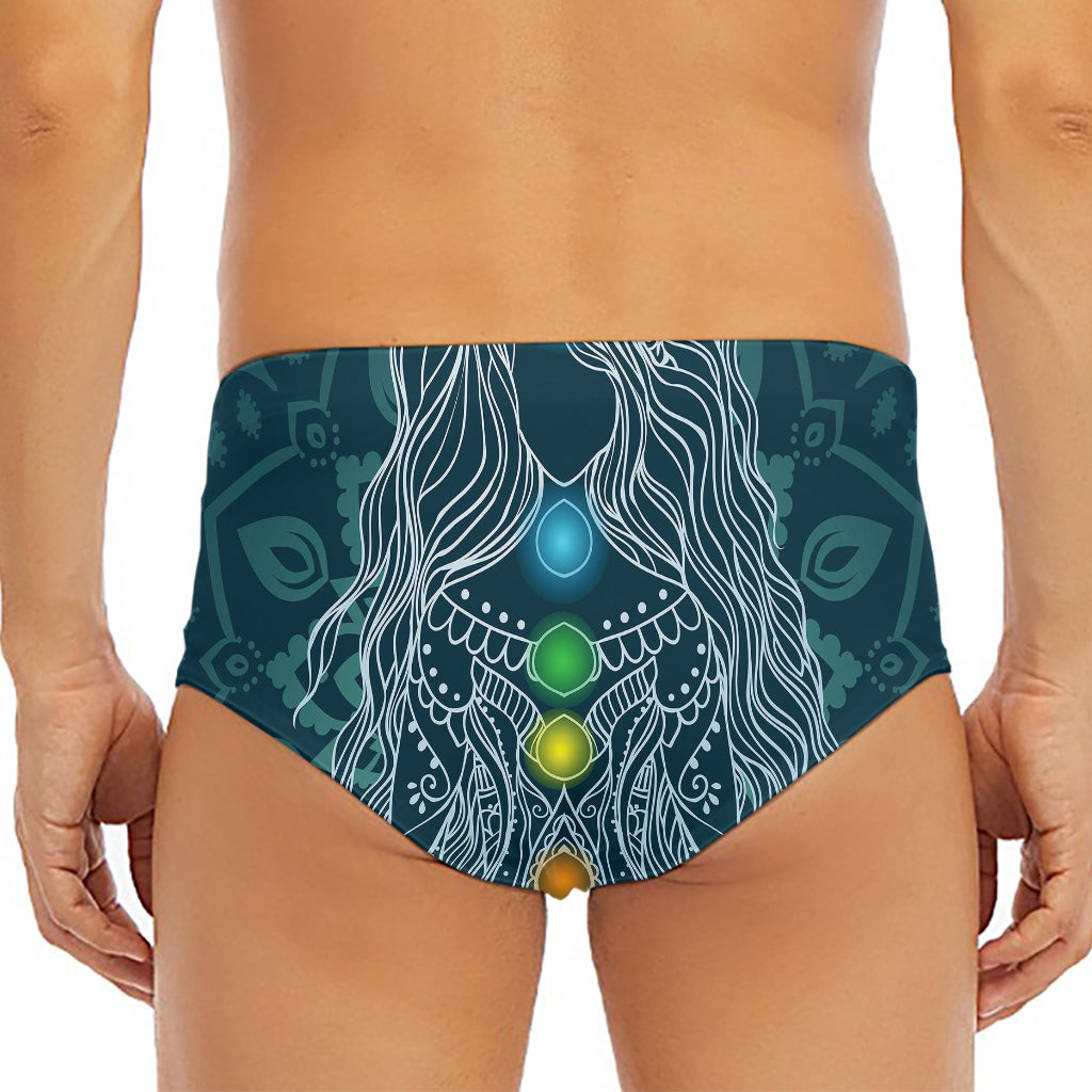 Bohemian Seven Chakras Print Men's Triangle Swim Briefs