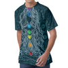 Bohemian Seven Chakras Print Men's Velvet T-Shirt