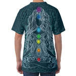 Bohemian Seven Chakras Print Men's Velvet T-Shirt