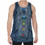 Bohemian Seven Chakras Print Men's Velvet Tank Top