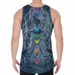 Bohemian Seven Chakras Print Men's Velvet Tank Top
