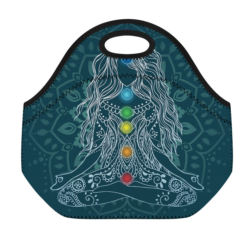 Bohemian Seven Chakras Print Neoprene Lunch Bag