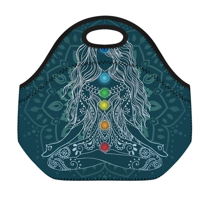 Bohemian Seven Chakras Print Neoprene Lunch Bag