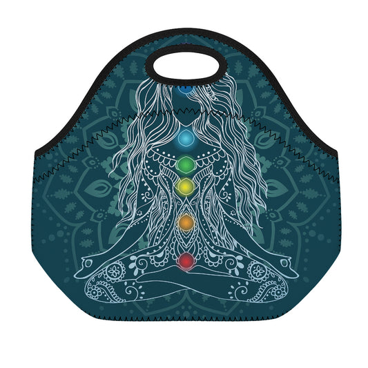 Bohemian Seven Chakras Print Neoprene Lunch Bag