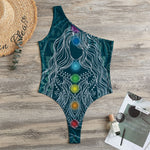 Bohemian Seven Chakras Print One Shoulder Bodysuit