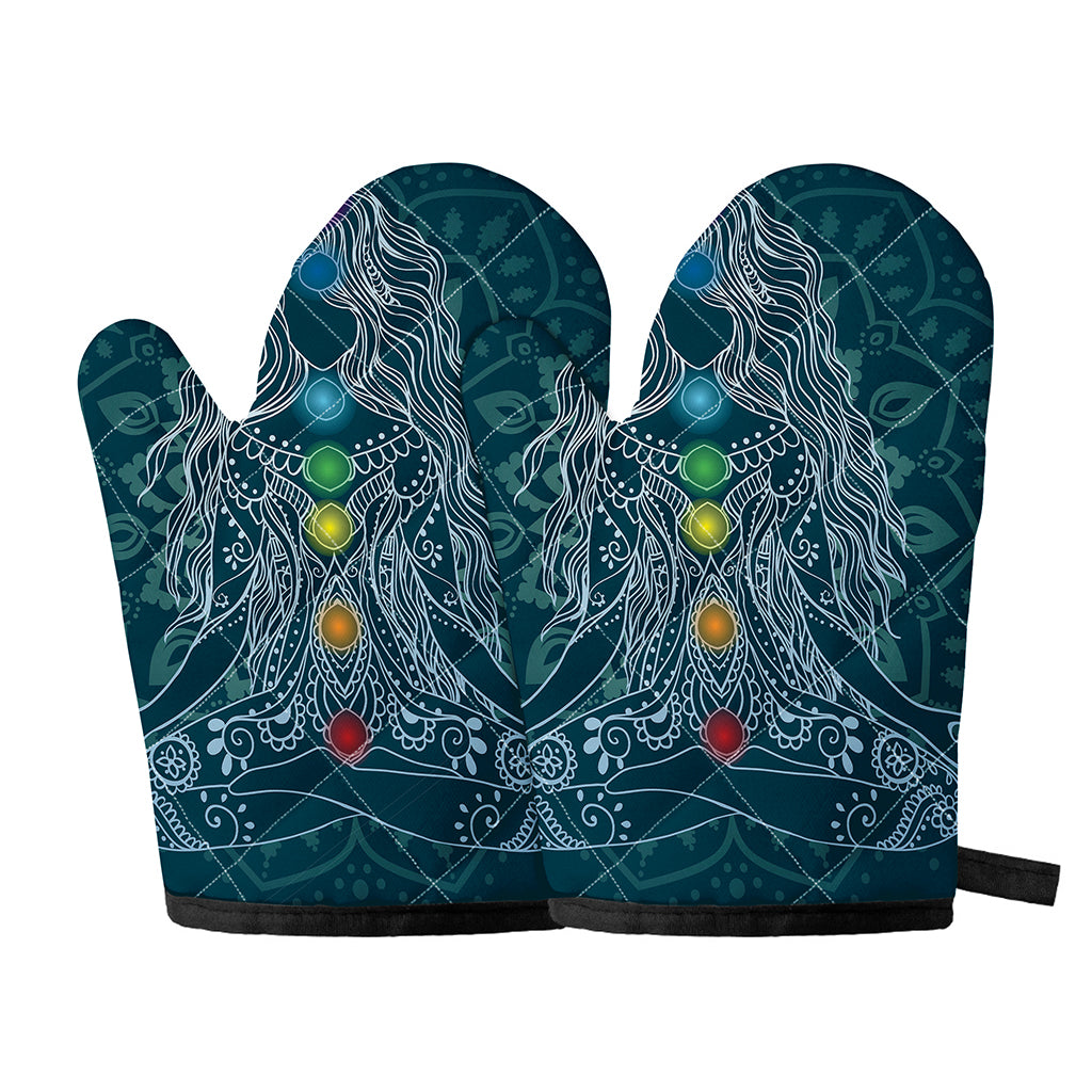 Bohemian Seven Chakras Print Oven Mitts