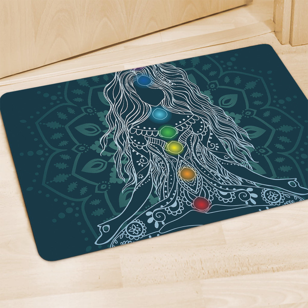 Bohemian Seven Chakras Print Polyester Doormat
