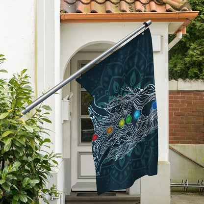 Bohemian Seven Chakras Print Polyester Flag