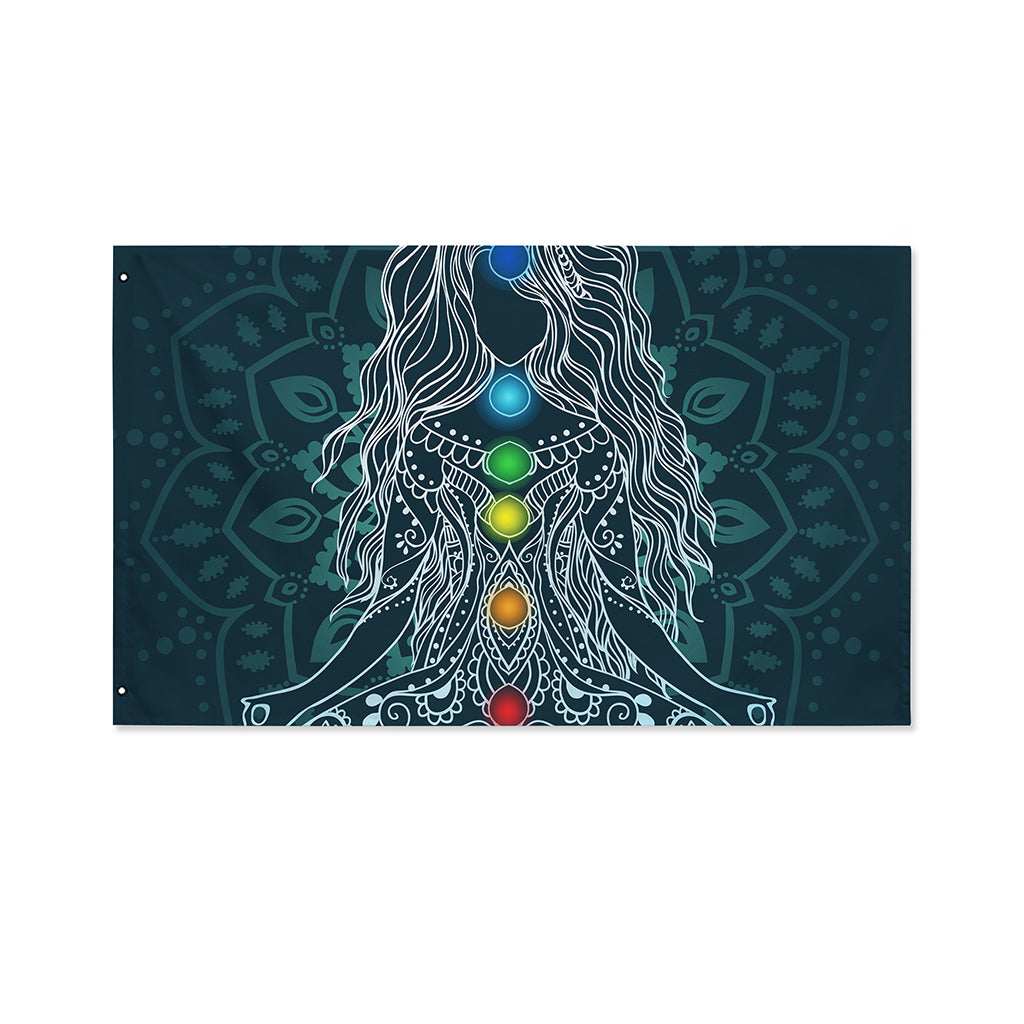Bohemian Seven Chakras Print Polyester Flag