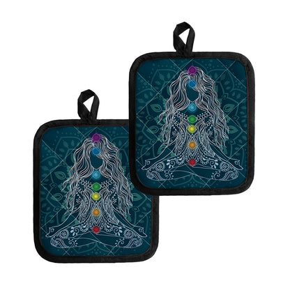 Bohemian Seven Chakras Print Pot Holders