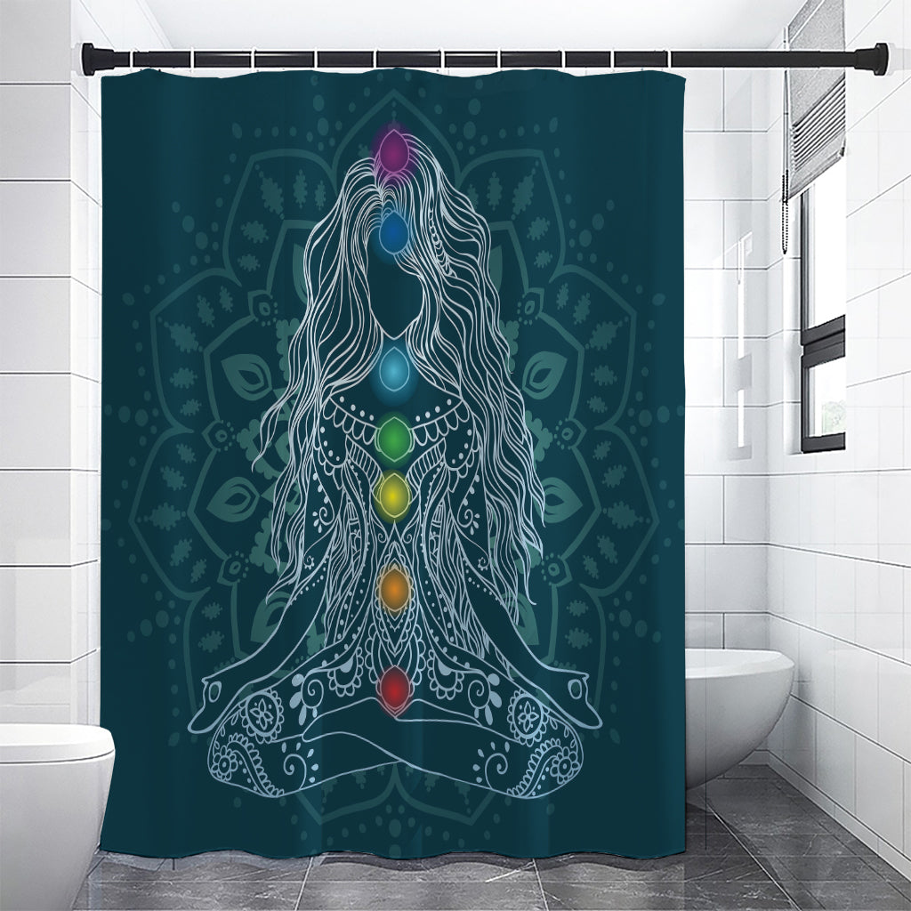 Bohemian Seven Chakras Print Premium Shower Curtain