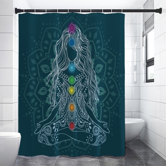 Bohemian Seven Chakras Print Premium Shower Curtain