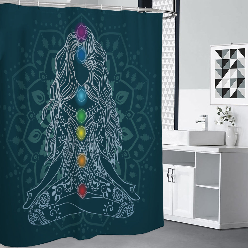 Bohemian Seven Chakras Print Premium Shower Curtain