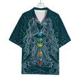 Bohemian Seven Chakras Print Rayon Hawaiian Shirt