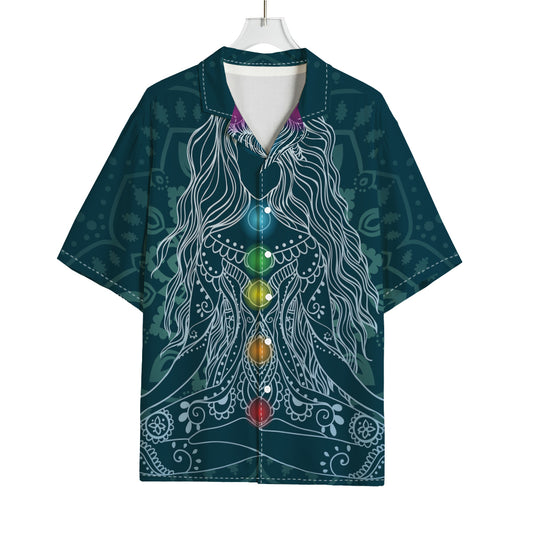 Bohemian Seven Chakras Print Rayon Hawaiian Shirt