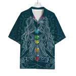 Bohemian Seven Chakras Print Rayon Hawaiian Shirt