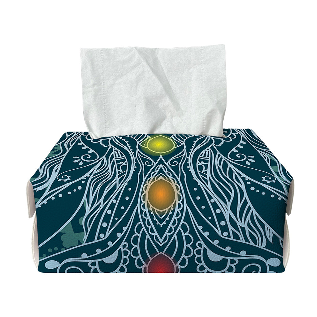 Bohemian Seven Chakras Print Rectangle Tissue Box Cover