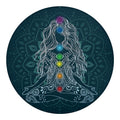 Bohemian Seven Chakras Print Round Blanket