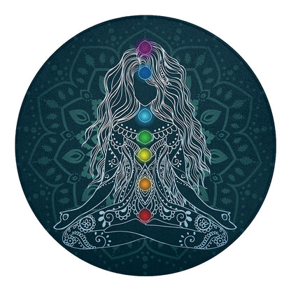 Bohemian Seven Chakras Print Round Blanket