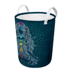 Bohemian Seven Chakras Print Round Laundry Basket