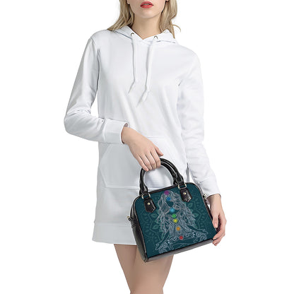 Bohemian Seven Chakras Print Shoulder Handbag