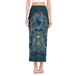 Bohemian Seven Chakras Print Side Slit Maxi Skirt