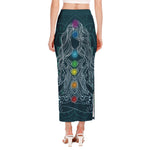 Bohemian Seven Chakras Print Side Slit Maxi Skirt
