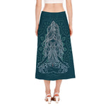 Bohemian Seven Chakras Print Side Slit Midi Skirt