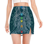 Bohemian Seven Chakras Print Side Slit Mini Skirt