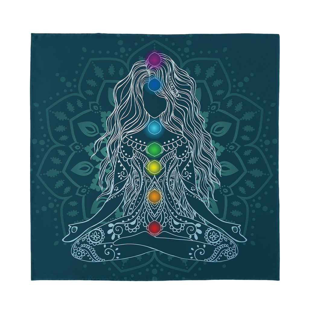 Bohemian Seven Chakras Print Silk Bandana
