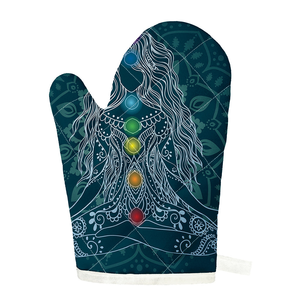 Bohemian Seven Chakras Print Single Oven Mitt