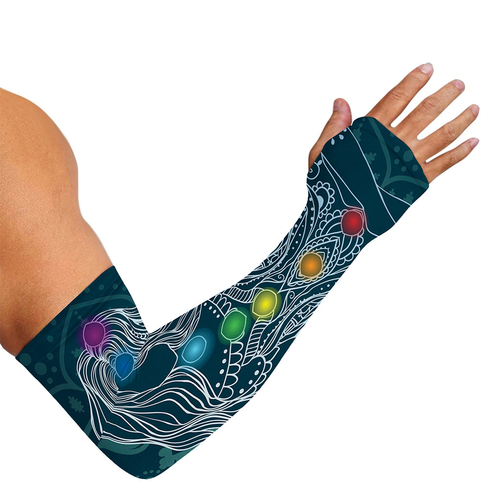 Bohemian Seven Chakras Print Sun Protection Arm Sleeves