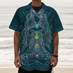 Bohemian Seven Chakras Print Textured Short Sleeve Shirt