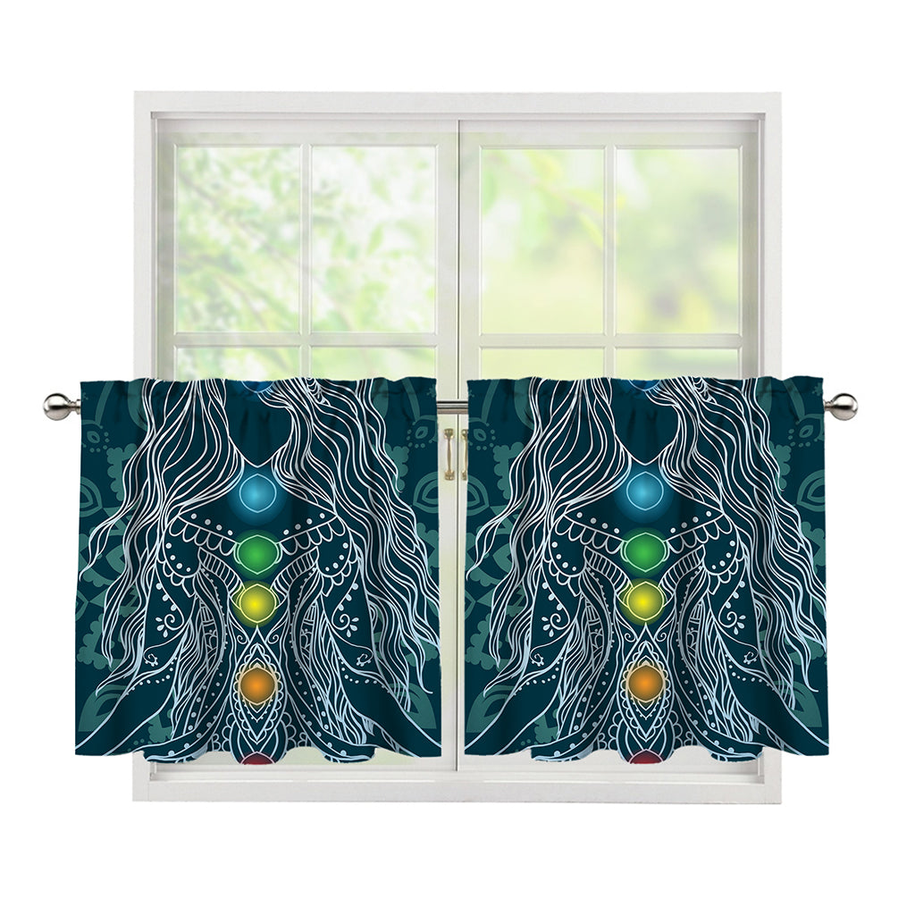 Bohemian Seven Chakras Print Tier Curtains