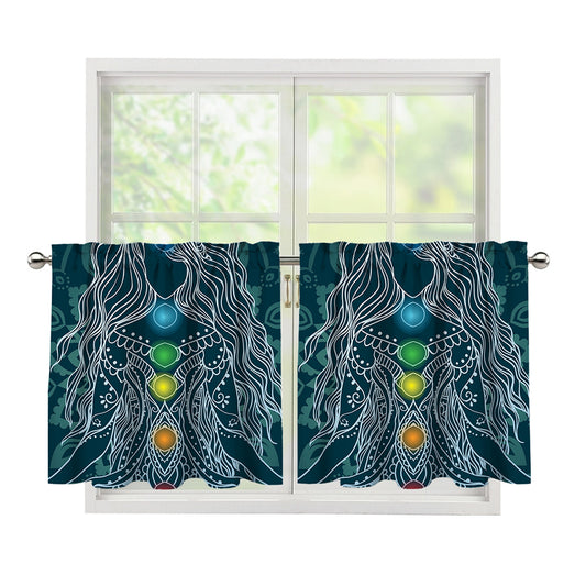 Bohemian Seven Chakras Print Tier Curtains