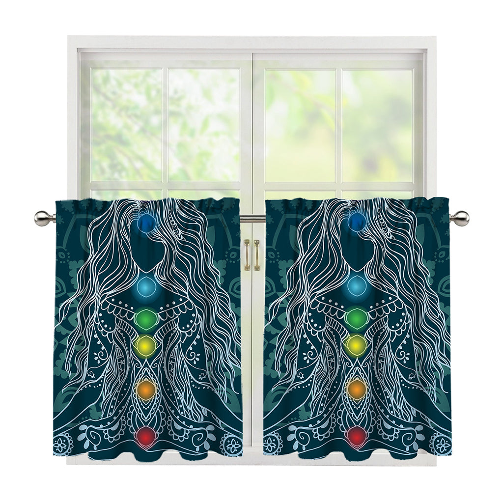 Bohemian Seven Chakras Print Tier Curtains