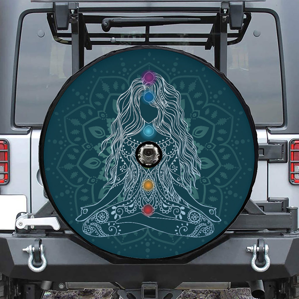 Bohemian Seven Chakras Print Tire Cover With Camera Hole