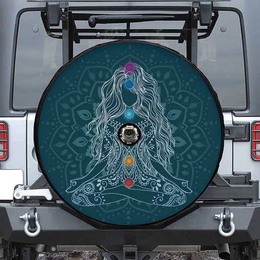 Bohemian Seven Chakras Print Tire Cover With Camera Hole