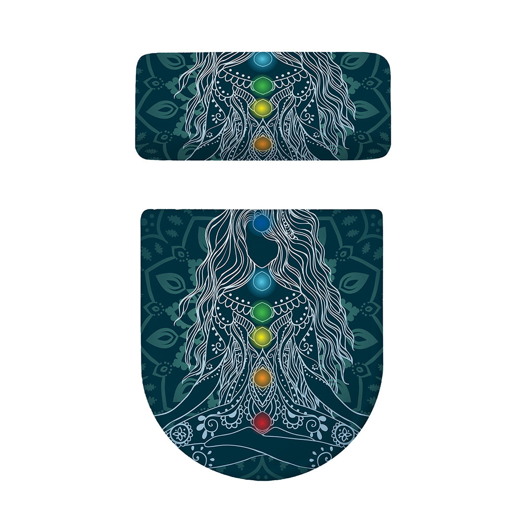 Bohemian Seven Chakras Print Toilet Lid And Tank Cover Set
